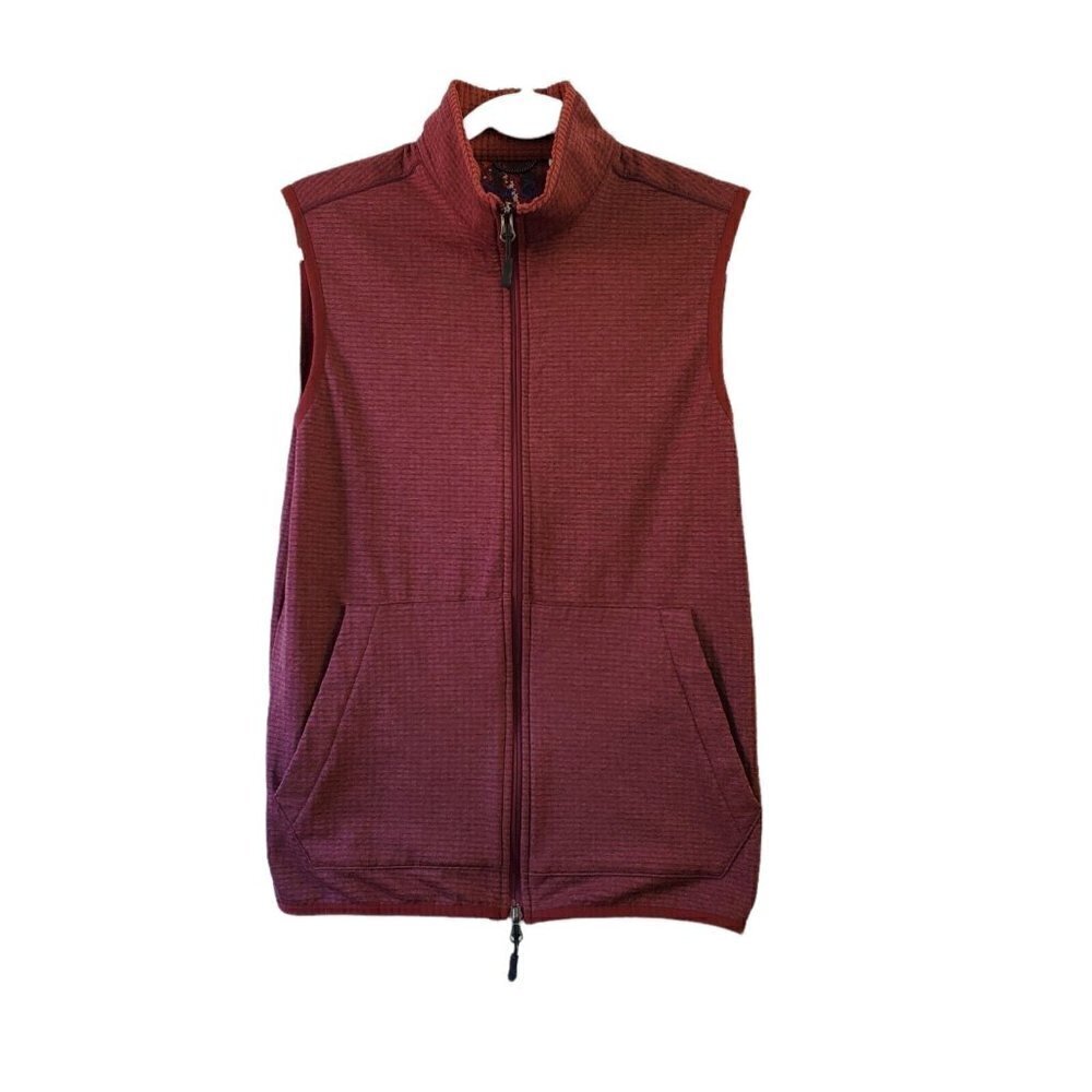 Robert Graham Vest Mens XS Red Campbells Classic Performance Fleece Jacquard